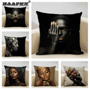 Nordic Print Linen Cushion Cover, Black and White Decor Pillowcase for Sofa by Axyaa