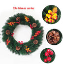 Axyaa Christmas Green Wreath with Pinecones and Berries for Indoor Outdoor Decoration