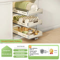 Axyaa Slide Out Dish Drying Rack & Plate Holder Kitchen Organizer Tray Stand