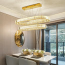 Axyaa Modern Crystal LED Chandelier - Luxury Pendant Ceiling Light for Dining Room & Kitchen Decor
