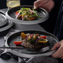 Axya Circular Ceramic Plate Set - Restaurant Tableware for Steak, Pasta, Sushi, Dessert