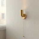 Axyaa Bathroom LED Wall Light Fixture in Japan Style Gold Copper Wood