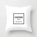 Axyaa Coffee Print Polyester Throw Pillow Case for Home Sofa Chair Decor