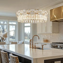 Axyaa Gold Crystal Pendant Chandelier for Dining Bedroom Living Room Kitchen Island