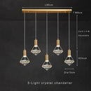 Modern Crystal Pendant Light by Axyaa: Height Adjustable Hanging Fixture for Kitchen, Dining, Living, Bedroom