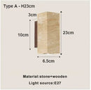 Axyaa Wabi Sabi Taupe Marble Wall Lamp - Japanese Style Up Down Wall Sconce