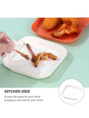 Axyaa White Plastic Square Dessert Plate Set for Family Camping, Picnic, Restaurant