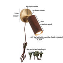 Axyaa Luxury LED Wood Gold Wall Lights Vintage Brass Interior Lighting
