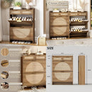 Axyaa Rattan Shoe Cabinet: 2 Flip-Top Drawers, 2 Extra Drawers, Compact Entrance Organizer