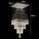 Axyaa Crystal Chandelier Stair Pendant Living Room Lighting