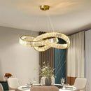 Luxury Modern Crystal Chandelier by Axyaa - Rotating LED Ceiling Hanging Lamp