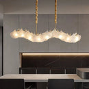 Axyaa Vintage Ginkgo Leaf Chandelier French Cream Style Crystal Glass Light