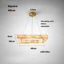 Axyaa Marble Series LED Chandelier Pendant Light - Alabaster Hanging Lamp