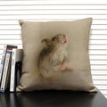 Axyaa Cute Dog Cat Pattern 45x45cm Linen Pillowcase for Living Room Sofa