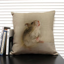 Axyaa Cute Dog Cat Pattern 45x45cm Linen Pillowcase for Living Room Sofa