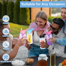 Axyaa 10oz Double Layer Plastic Water Bottles with Lid, Straw - Set of 4