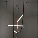 Axyaa Minimalist Belt LED Pendant Chandelier: Italian Design, Modern Style, Ideal for Living Room & Bar.