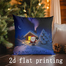 Axyaa Christmas Animal & Winter Scene Cushion Cover for Sofa, Bedroom, Car