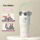 Axyaa Stainless Steel Vacuum Insulation Cup with Straw, Large & Portable