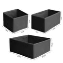 Axyaa Underwear Drawer Organizers Set of 3 - Foldable Storage Box for Wardrobe