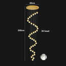 Axyaa Modern Crystal Chandelier Stair Pendant Living Room Lighting