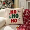 Axyaa Red Green Embroidered Snowflake Pillowcase 30x50/45x45cm