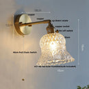Axyaa Nordic LED Wall Light Fixture Clear Glass Rotating Bedside Lamp