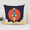 Axyaa Rocket Astronaut Cushion Cover 45*45 Home Decor Pillowcases