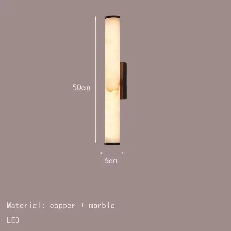 Natural Marble LED Wall Lights by Axyaa - Copper Parlor Dining Room SconcesLuxury Bedroom Art Deco Drop
