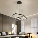 Axyaa Hexagon LED Pendant Light: Modern Minimalist Aluminium Chandelier for Living Room, Bedroom, Foyer