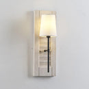 Axyaa French Wood Wall Lamp with Linen Lampshade for Bedroom Decor