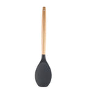 Silicone Wood Handle Gray Kitchen Utensils Set by Axyaa