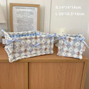 Axyaa Bear Pattern Cotton Storage Box: Cute High-capacity Desktop Basket for Home Organization