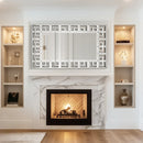 Axyaa 48" Silver Hollow-out Wall Mirror for Hallway, Living Room, Fireplace