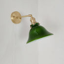 Axyaa Swing Arm Copper Wall Lamp with Green White Lampshade Nordic Modern Design