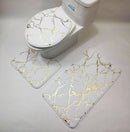 Axyaa Geometric Print Gold Rugs Set for Bedroom, Living Room, Bathroom