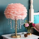 Nordic Feather Crystal Table Lamp by Axyaa - Luxury Bedroom Decor
