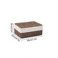 Axyaa Handwoven Storage Basket with Lid - Rectangular Organizer for Home and Closet