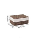 Axyaa Handwoven Storage Basket with Lid - Rectangular Organizer for Home and Closet