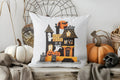 Axyaa Halloween Rainbow Pumpkin Design Cushion Cover for Sofa, Bedroom, Car