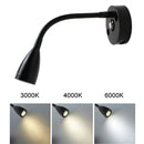 Axyaa Touch Dimmable LED Wall Lamp with USB Output Socket, Flex Neck, 3000K 6000K Reading Light