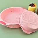 Axyaa Circular Silicone Cake Mold Set - 4PCS DIY Baking Tray & Oven Kit