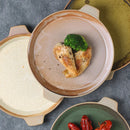 Axyaa Retro Ceramic Plate Set - Handmade Hotel Pasta Steak Vegetable Dishware