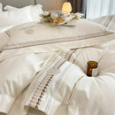 Axyaa Pure Cotton Embroidered Four Piece Bedding Set