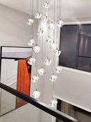 Axyaa Modern Crystal Staircase Chandelier: Luxury Indoor Hanging Lighting.