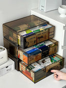 Axyaa Family Medicine Organizer Box Acrylic First Aid Storage Large Capacity Home Organizer