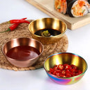 Axyaa Stainless Steel Sauce Dishes Set of 8 - Elegant Seasoning Serving Tray Plates