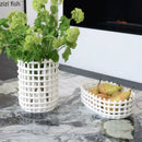 Axya Ceramic Woven Storage Set: Basket, Jar, Tube, Rack, Tray, Box Organizer