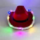 Axyaa Christmas Red Cowboy Hat with LED Lights