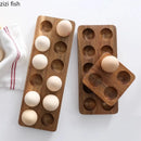 Axya Solid Wood Egg Storage Tray Rack for Kitchen Refrigerator and Home